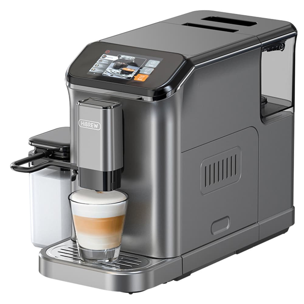 Automatický espresso kávovar HiBREW H16 s mlýnkem, tlak 20 barů, dotyková obrazovka 4,3 palce, vyjímatelná nádržka na mléko 1,5 l