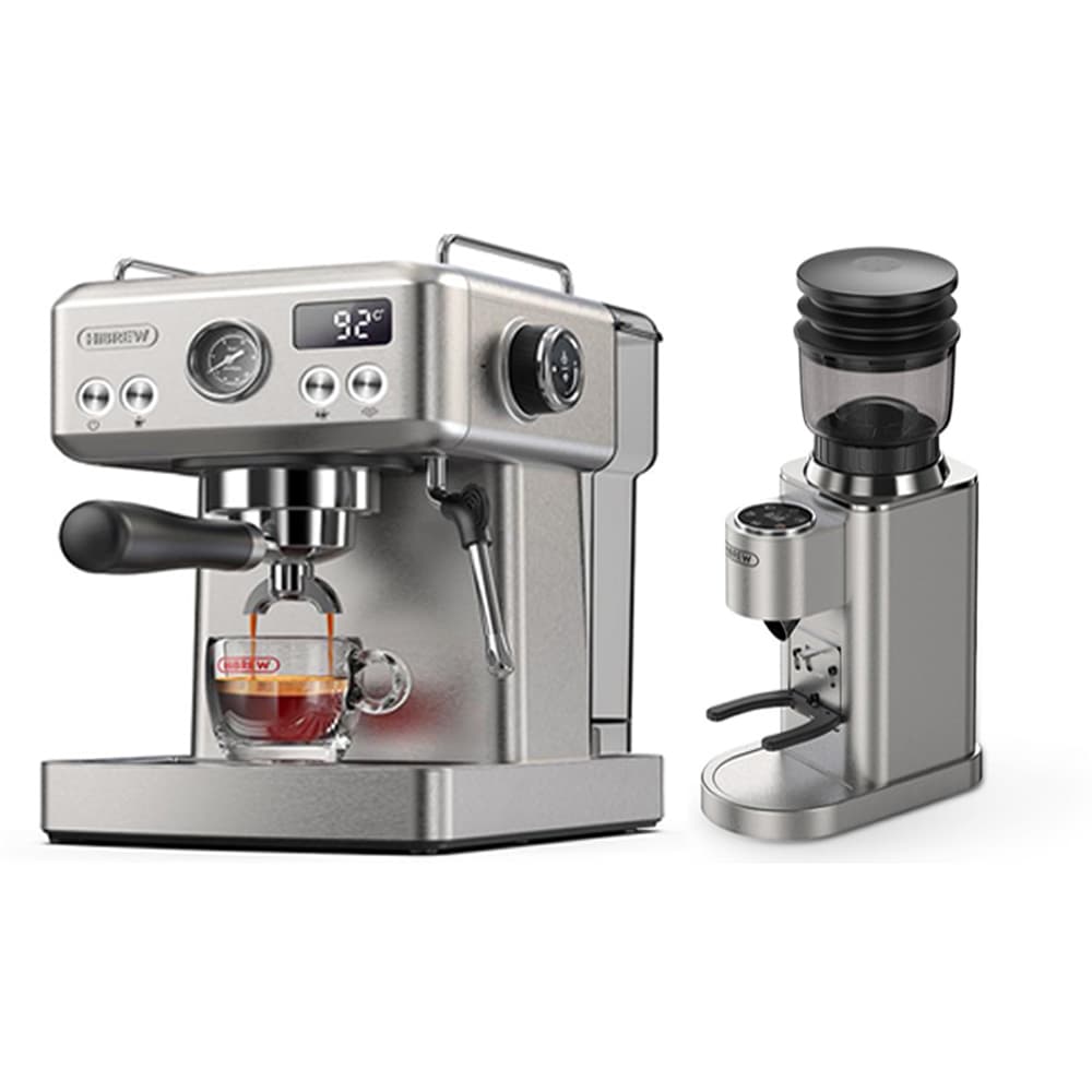 Poloautomatický kávovar na espresso HiBREW H10A, kombinovaný mlýnek na kávu G7