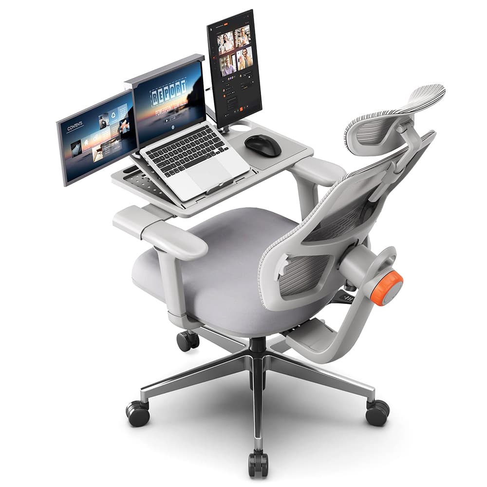NEWTRAL MAGICH003 Ergonomická kancelářská židle s šedým stolem