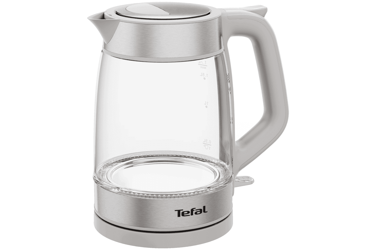 Rychlovarná konvice Tefal Glass KI605B30 Světle šedá/Nerezová