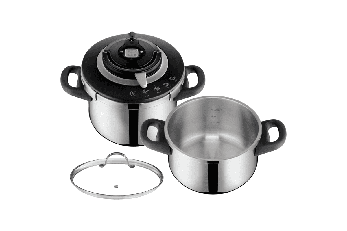 Sada tlakových hrnců Tefal Clipso+ CHEF 6 a 4,5 l P4552030 Nerezový/Černý
