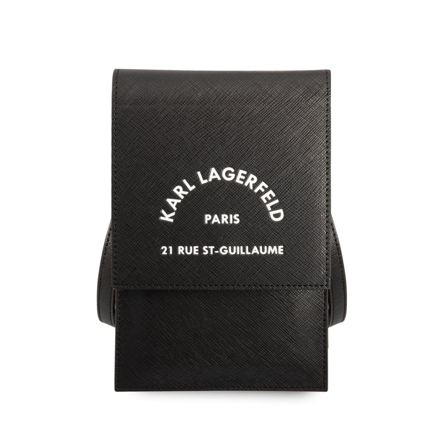 Taška Karl Lagerfeld Saffiano Rue Saint Guillaume Wallet Phone Bag, černá