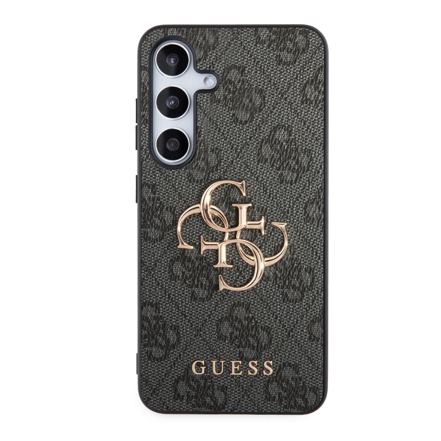 Zadní kryt Guess PU 4G Metal Logo pro Samsung Galaxy S24, šedá