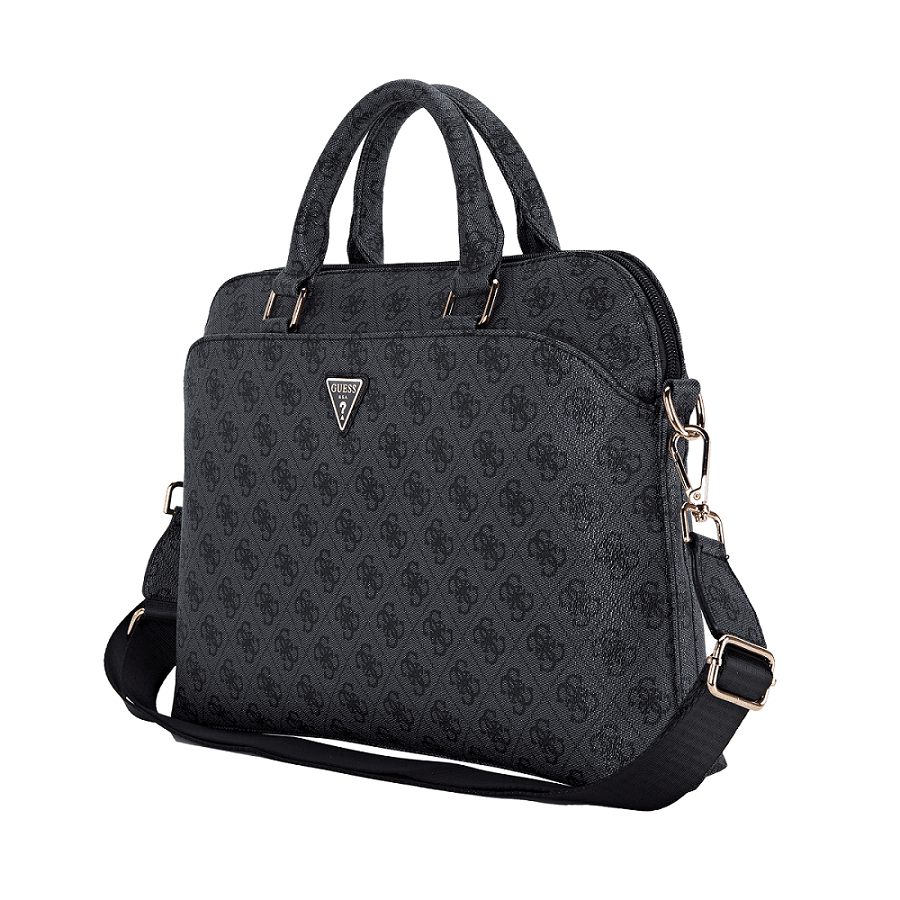 Taška na notebook Guess PU 4G Triangle Logo 13/14/15", černá