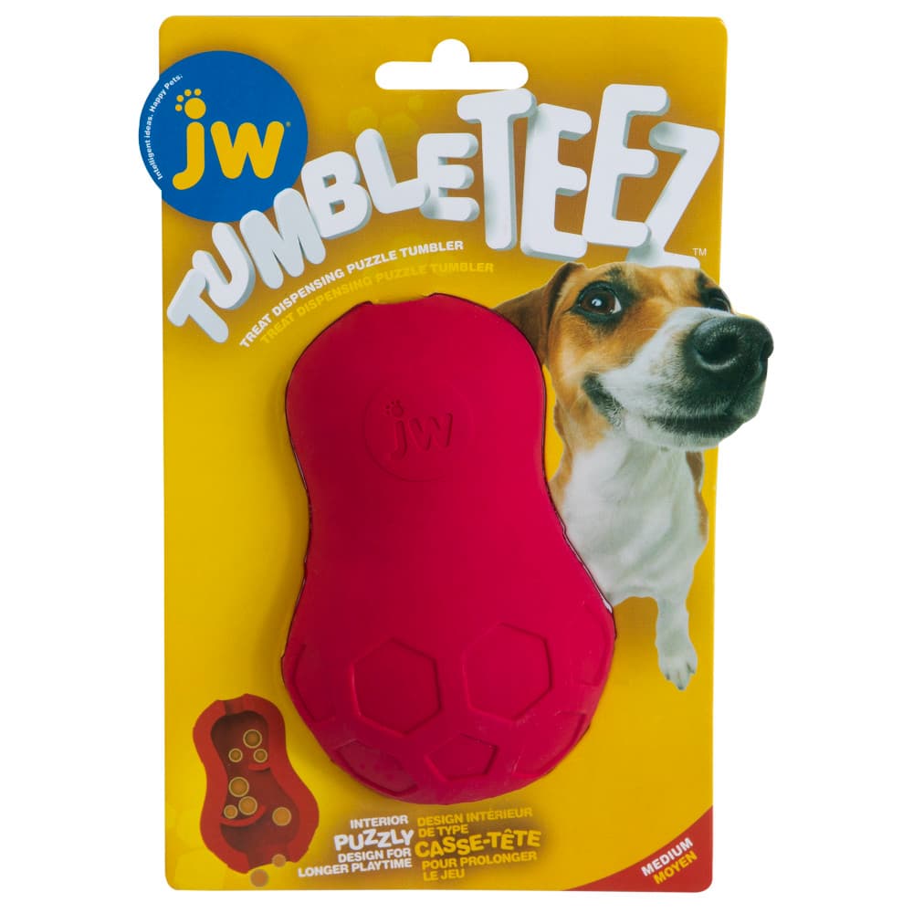 JW Hračka na pamlsky Tumble Teez - velikost M (Ø 6,5 ), červená