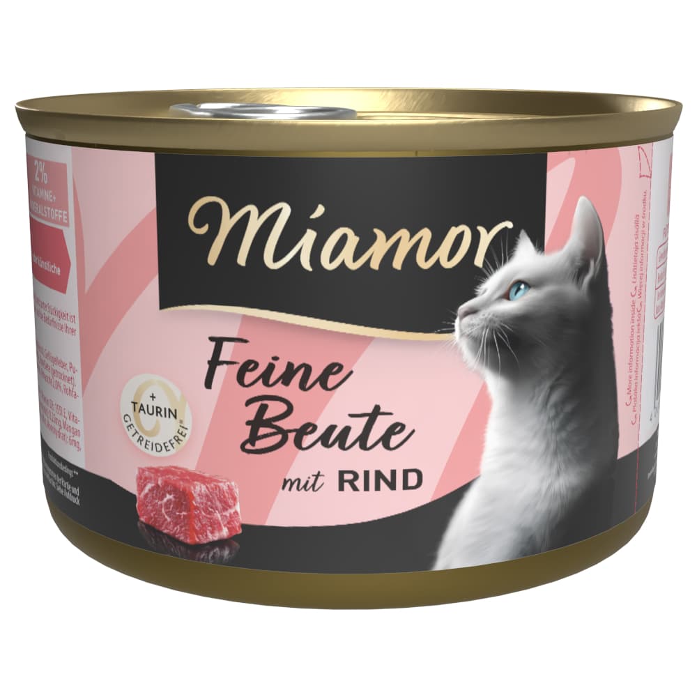 Miamor Feine Beute 12 ks (12 x 185 g) - hovězí