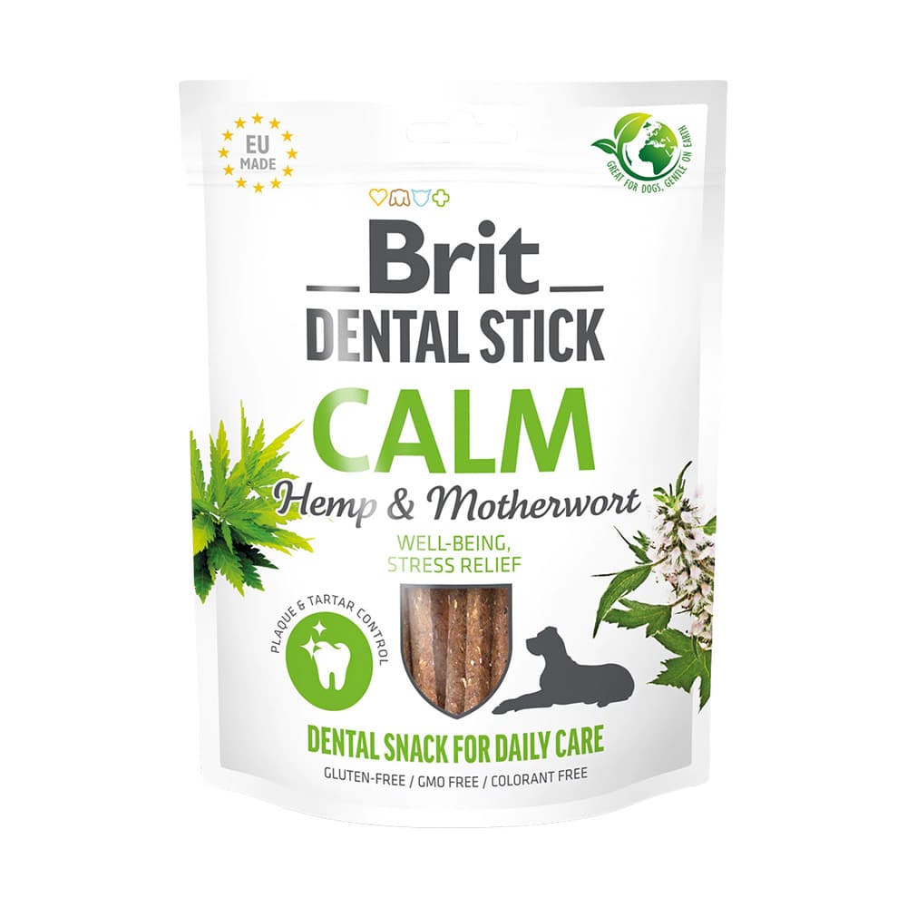 Brit Dental Stick Calm s konopím a srdečníkem - 251 g (7 kusů)