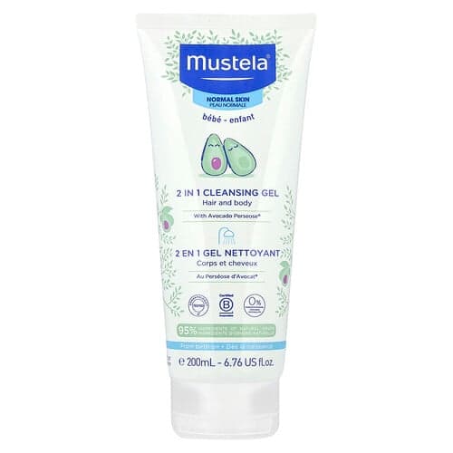 Mustela, Baby, 2 in 1 Cleansing Gel, Hair and Body, Normal Skin, 6.76 fl oz (200 ml)