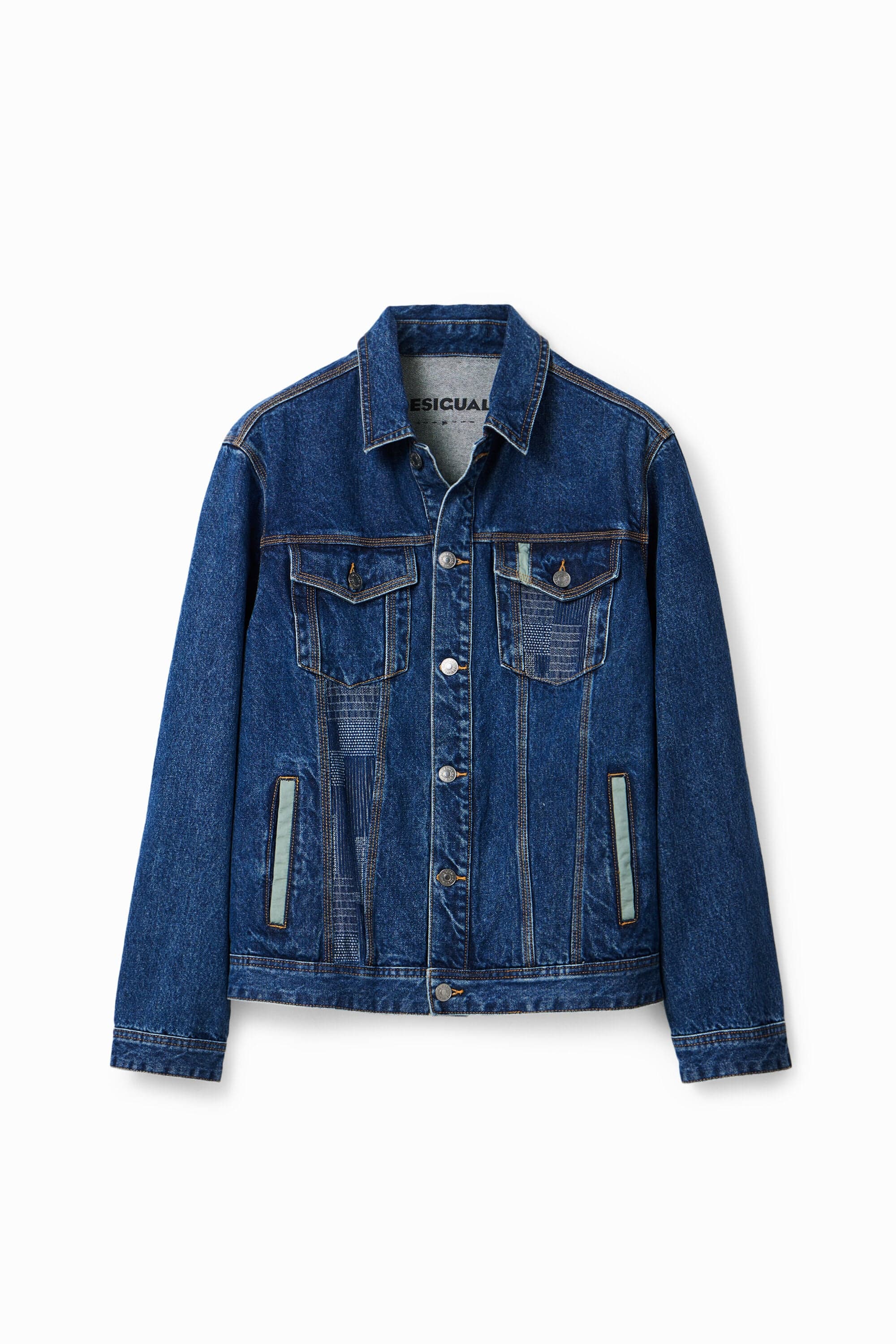 Desigual, Truckerová džínová bunda s nášivkami, Bavlna, Modrá, S