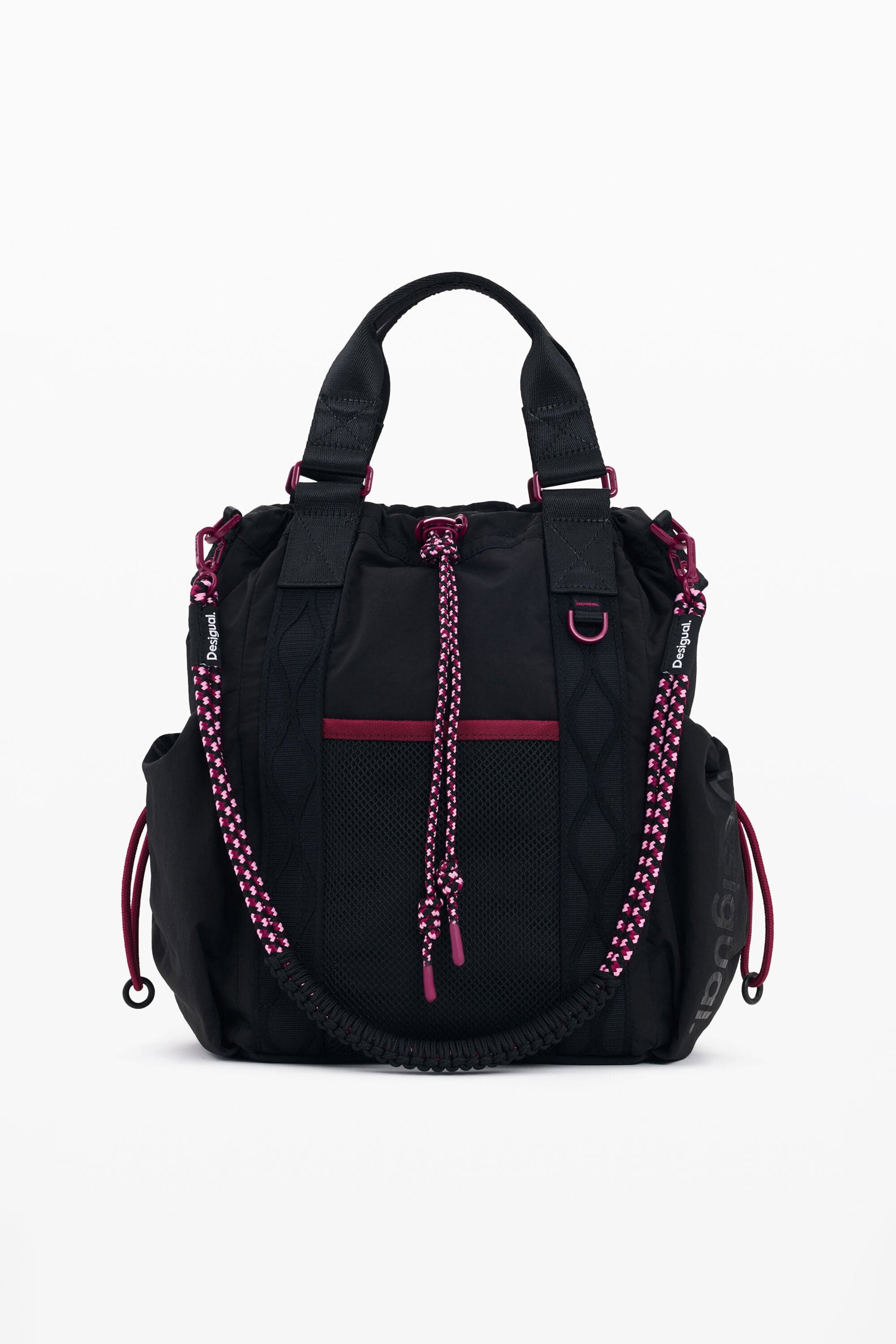 Desigual, Střední nylonový batoh, DáMske, Polyester, ČErná, U