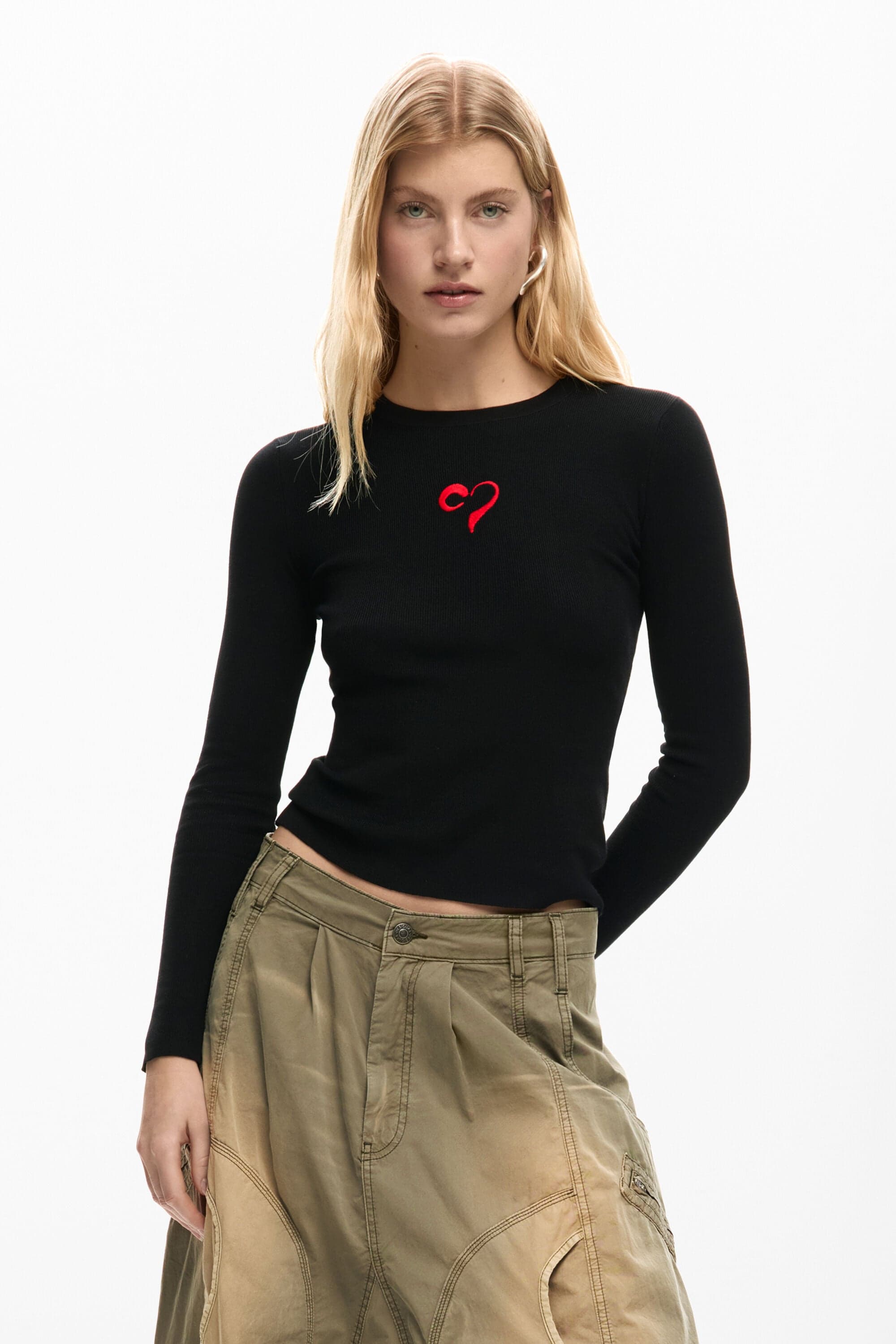 Desigual, tenký svetr srdce, DáMske, ČErná, M