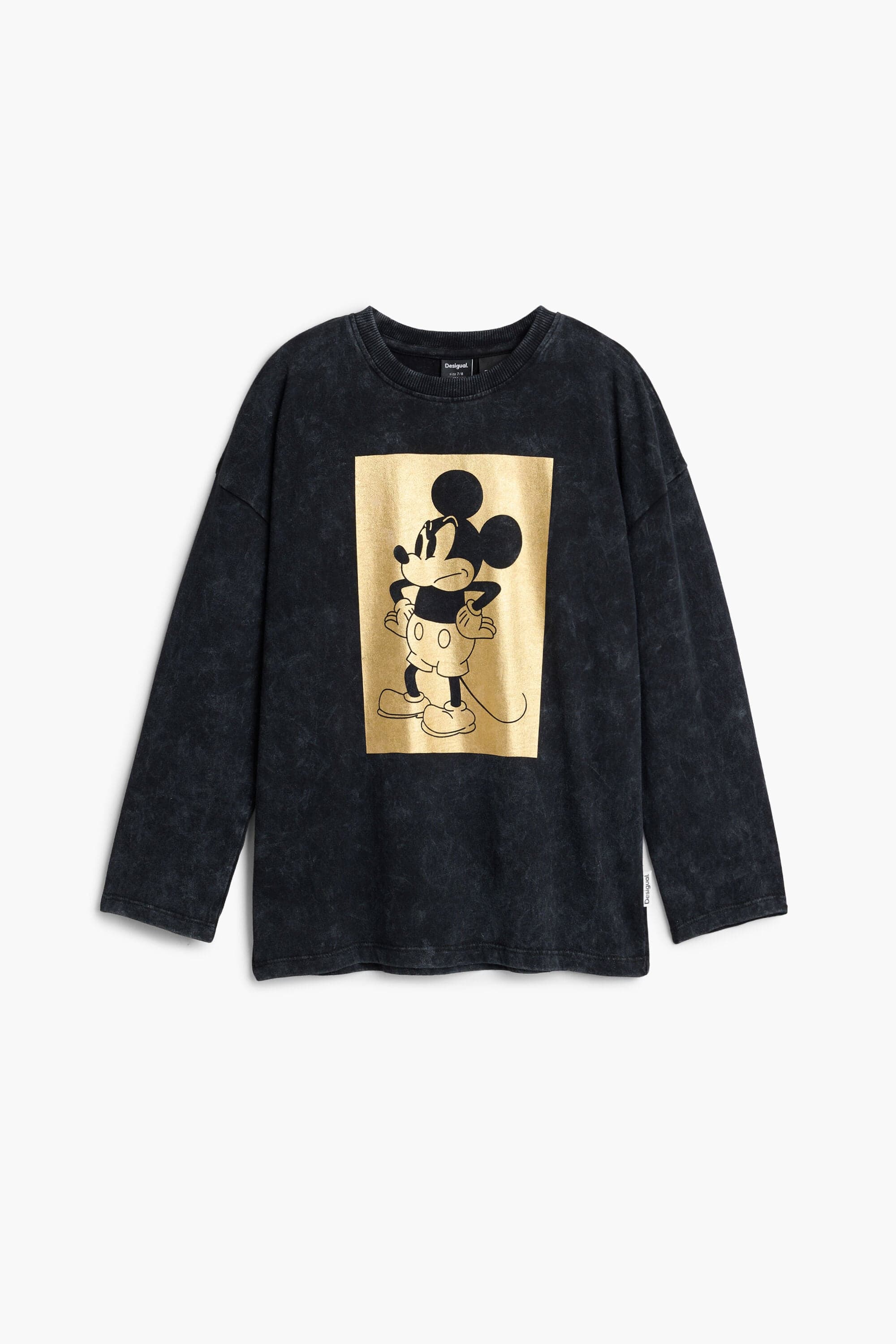 Desigual, tričko s dlouhým rukávem mickey mouse™, DěTi, Bavlna, ČErná, 3/4