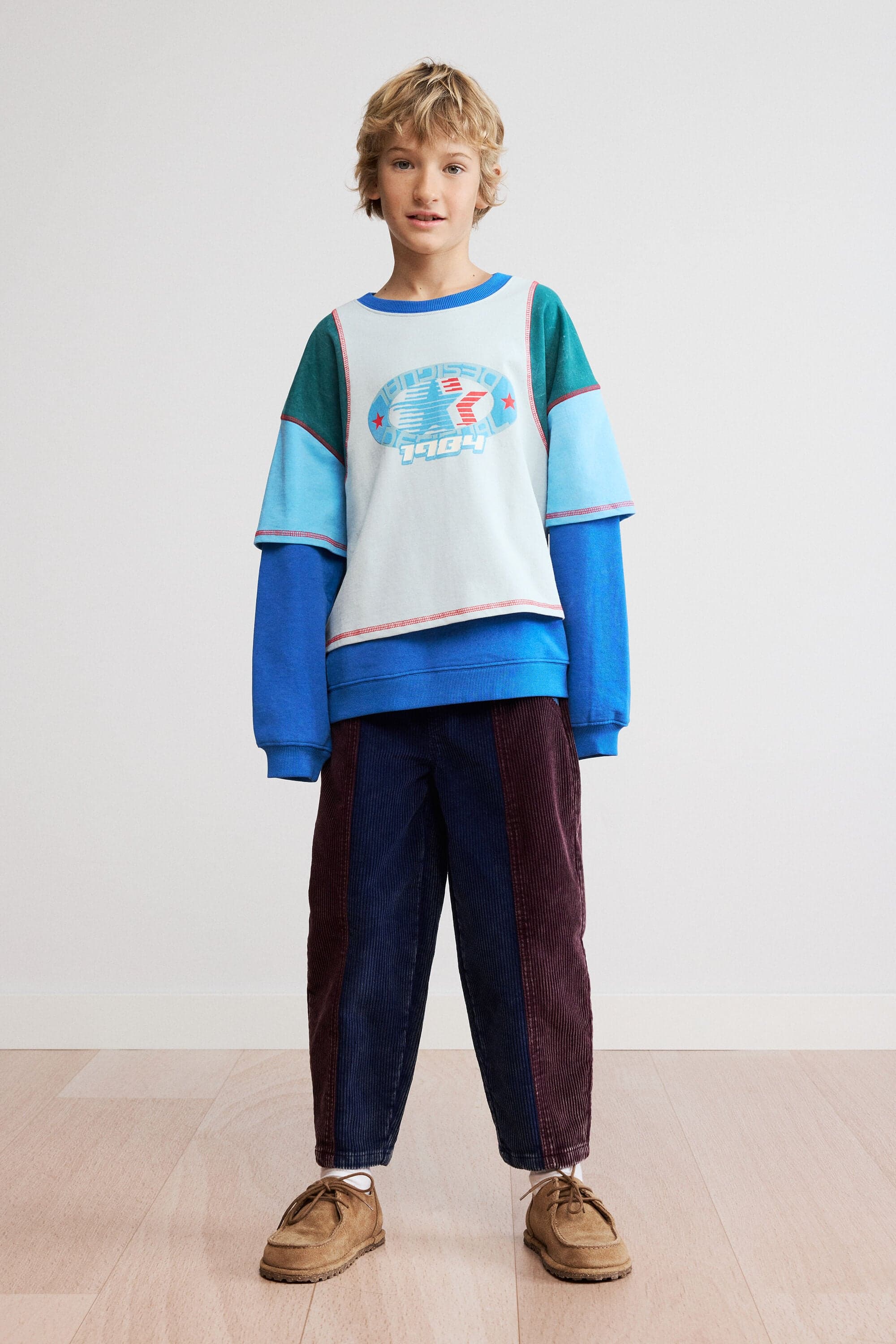 Desigual, Kombinovaná sportovní mikina, DěTi, Bavlna, Modrá, 3/4