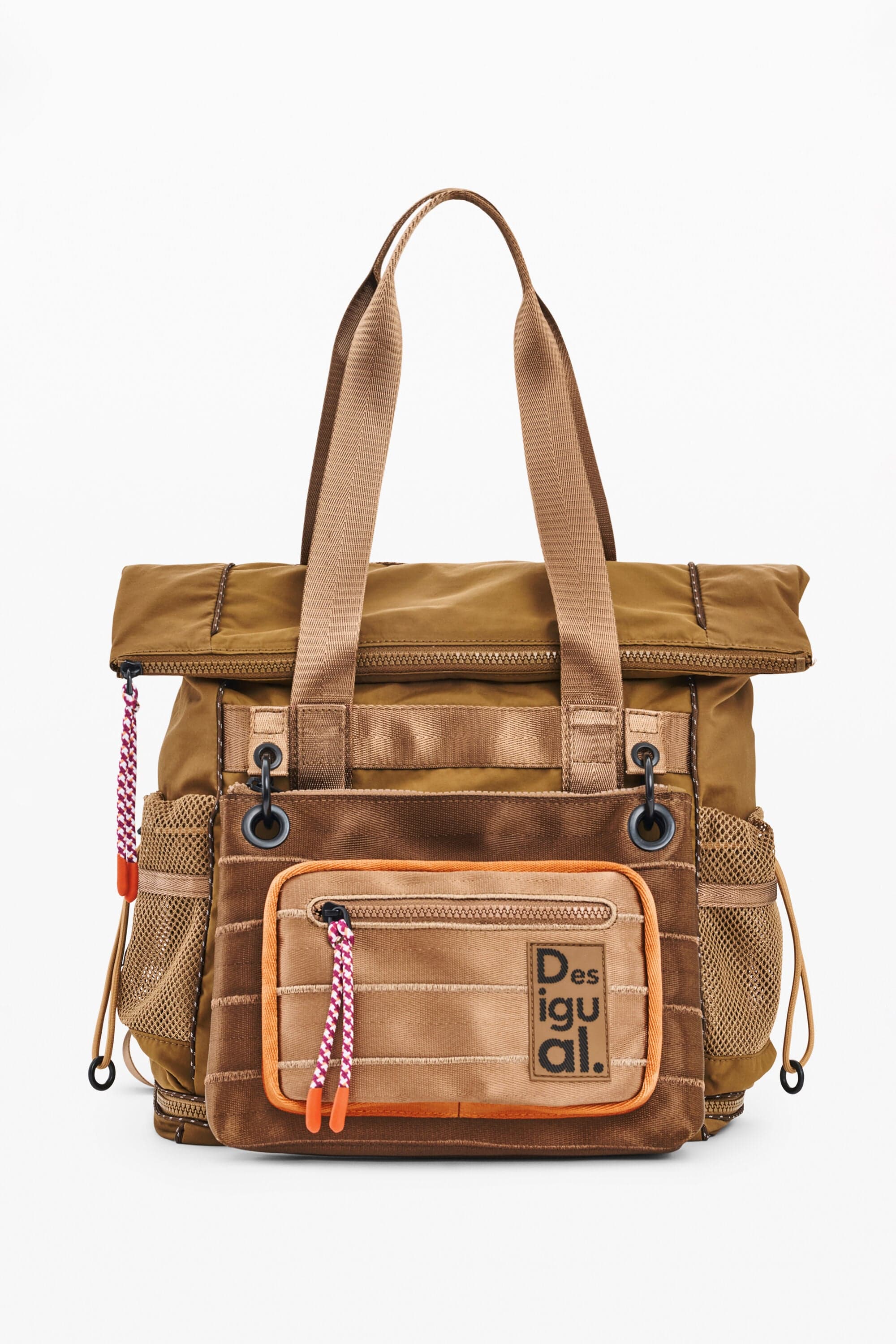 Desigual, Velký batoh z nylonu, DáMske, Polyester, ČErvená, U