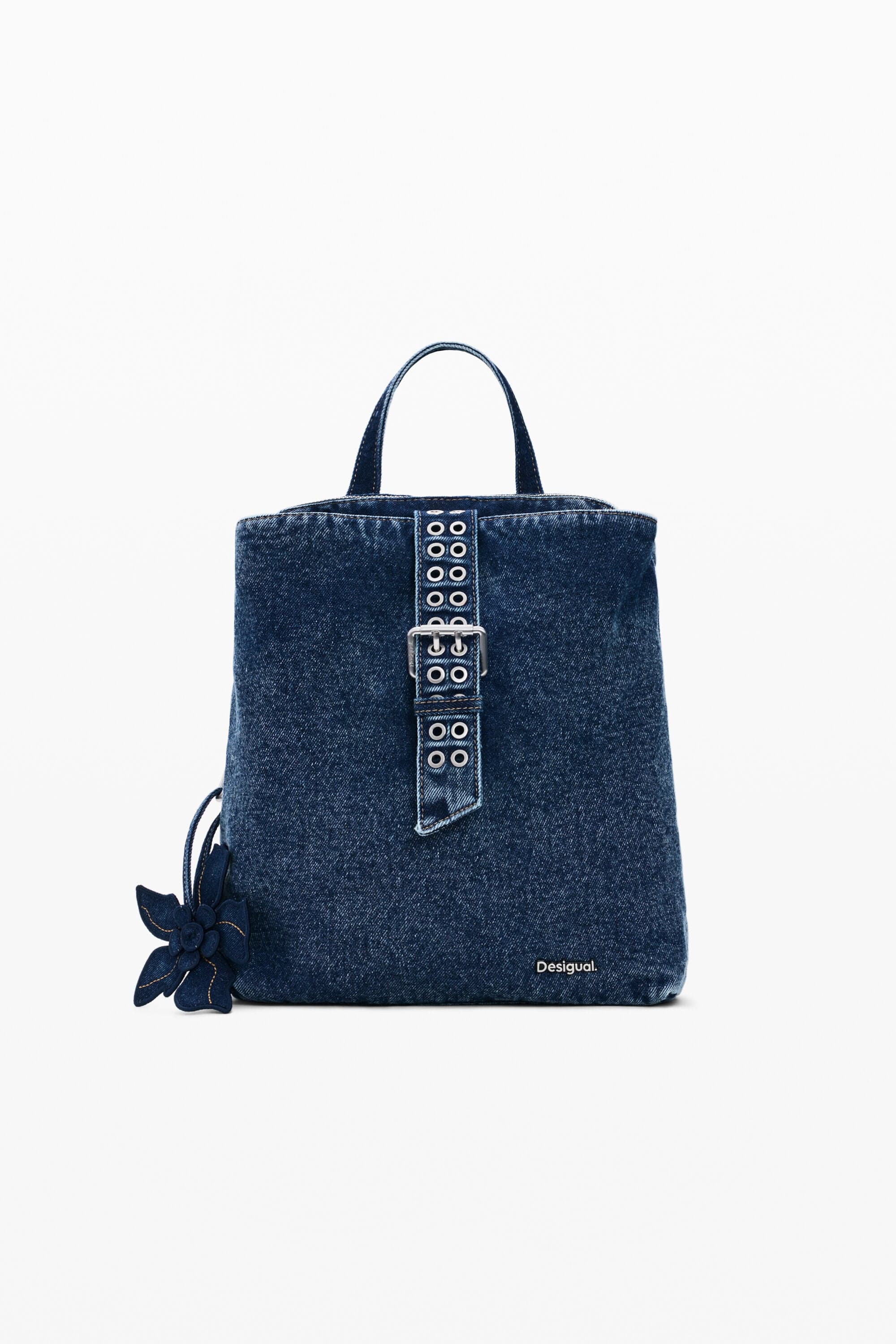 Desigual, Malý květovaný denimový batoh, DáMske, Modrá, U