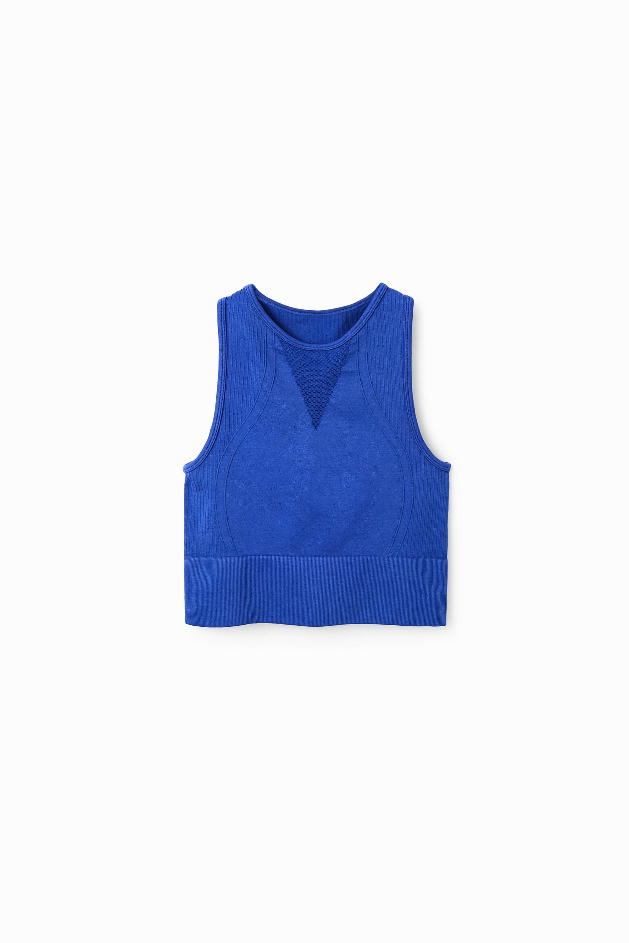 Desigual, Elastický sportovní crop top, Polyamid, Modrá, S