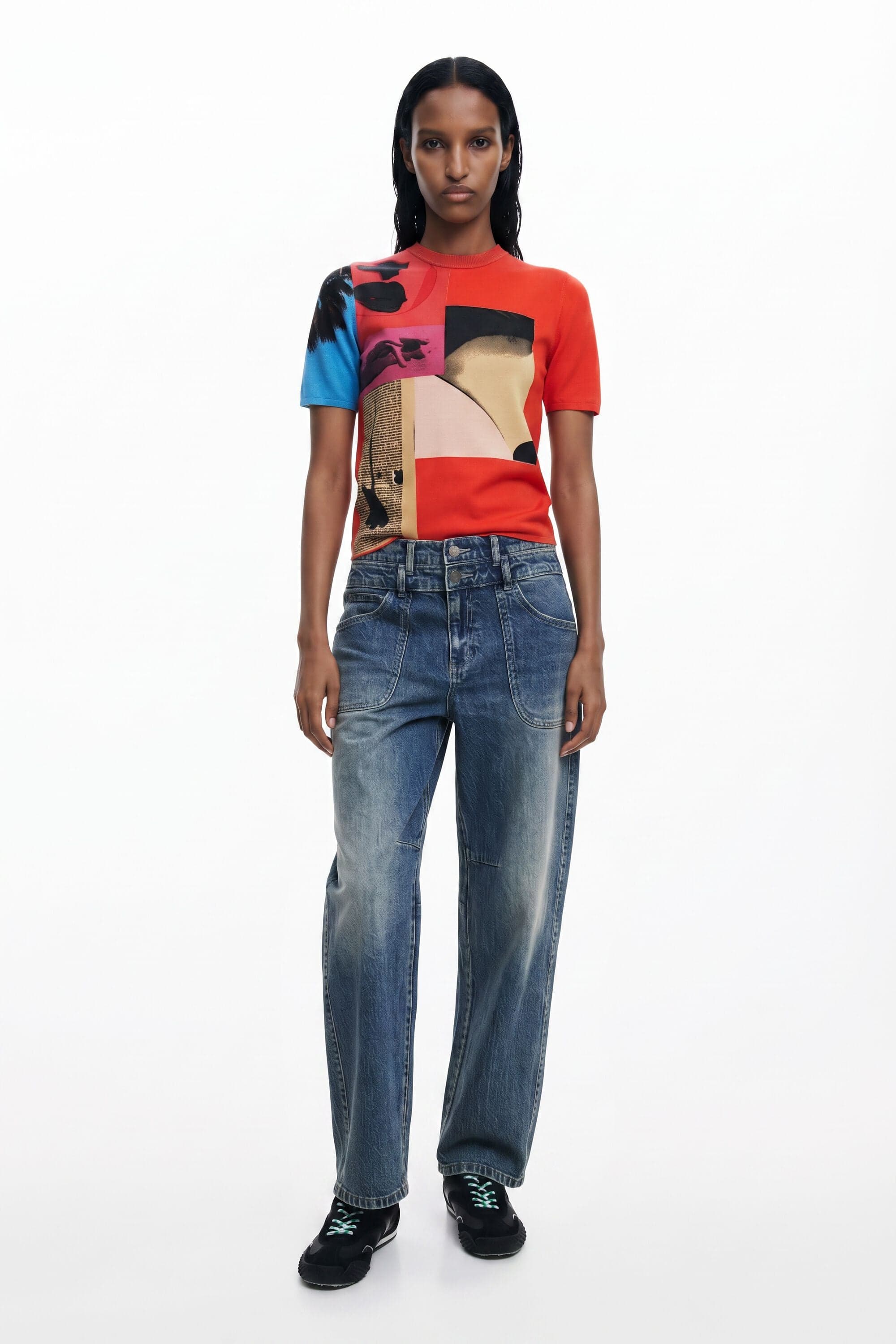 Desigual, Tričko navržené panem Christianem Lacroixem, ČErvená, XS
