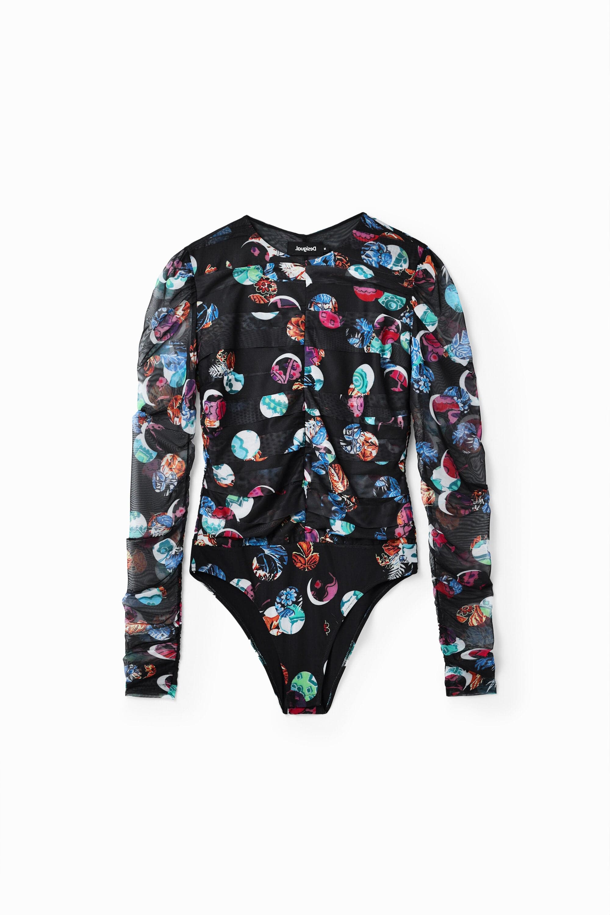 Desigual, Body s potiskem fantazijních puntíků, Polyester, ČErná, L