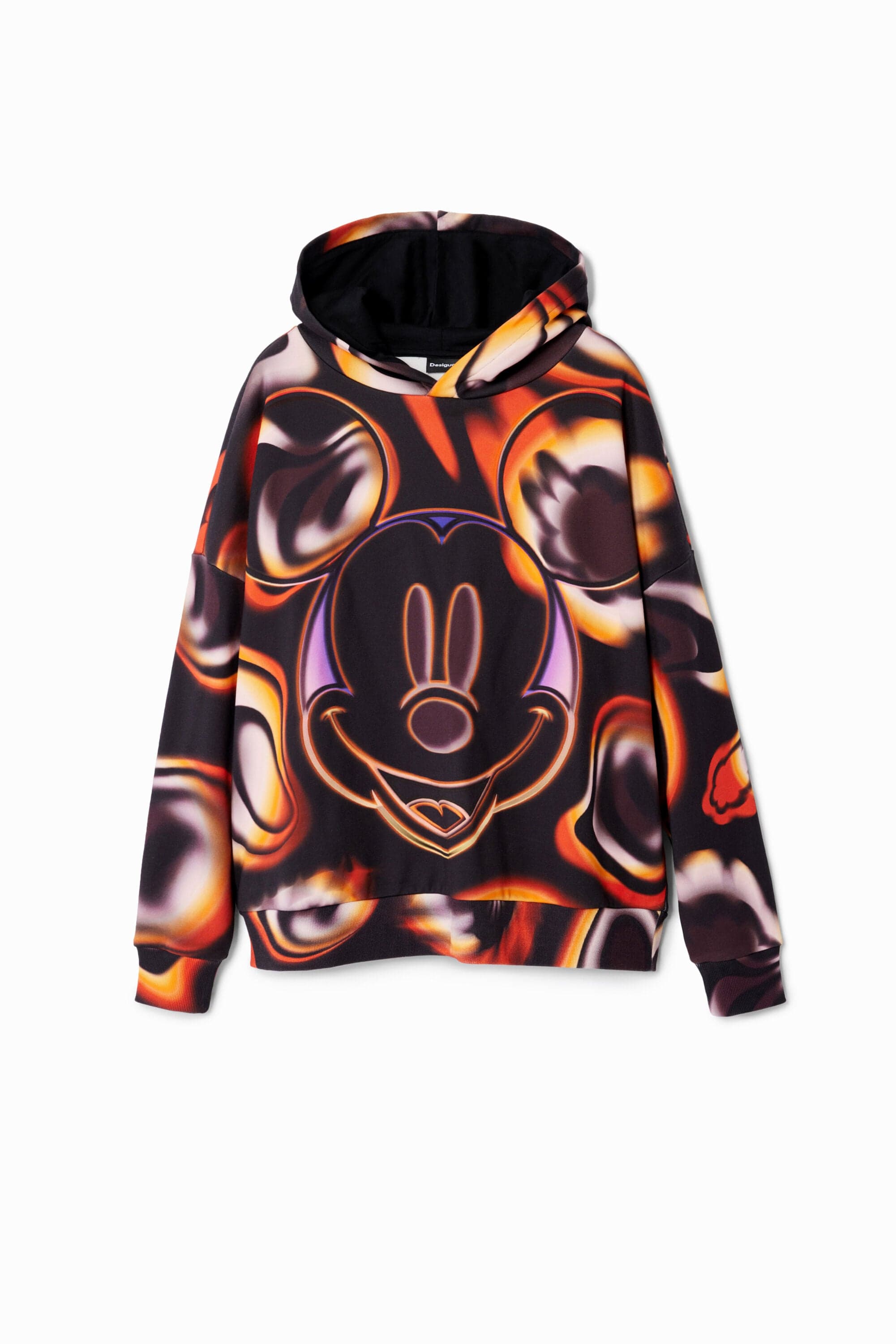 Desigual, Oversize Mickey Mouse hoodie, Bavlna, ČErná, S