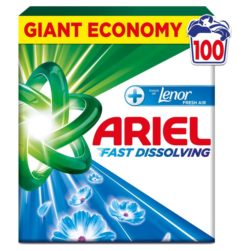 Ariel+Lenor Universal prášek na praní 5,5 kg 100 praní