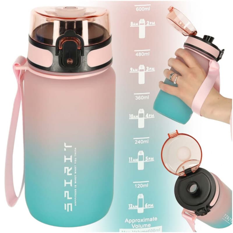 Láhev na vodu sportovní BPA Free 600ml růžovo-modrá