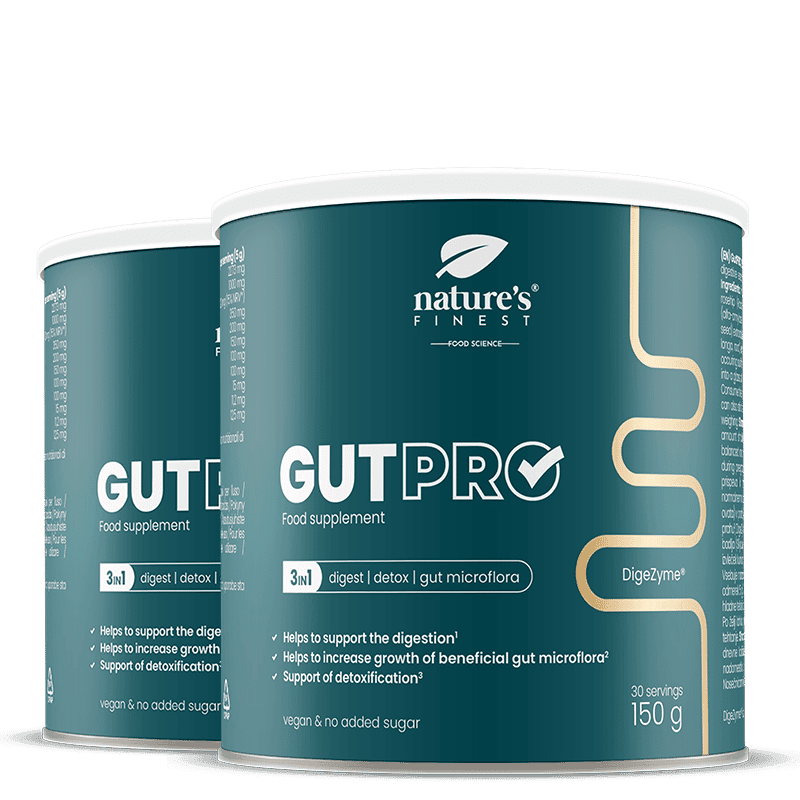 Nature's Finest GutPRO | trávicí enzymy a vláknina | podpora střevní rovnováze, detoxu a trávení | amyláza, proteáza, lipáza, celuláza,