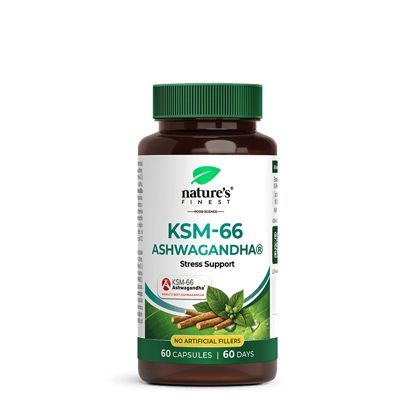 Nature's Finest KSM-66 Ashwagandha | podpora stresu, spánku a kognitivních funkcí | plnospektrální extrakt z kořene