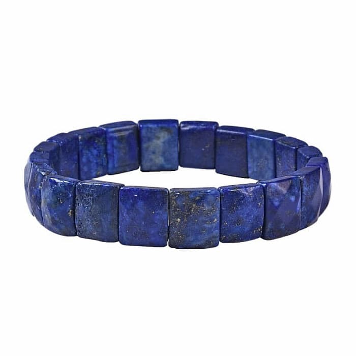 Lapis Lazuli broušený náramek z destiček - obvod cca 17 až 22 cm