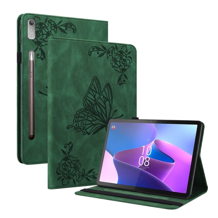 ART BUTTERFLY Peněženkový obal pro Lenovo Tab P12 zelený