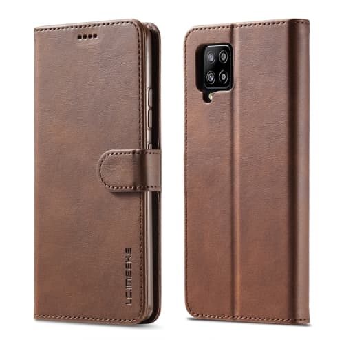 IMEEKE Peňaženkový kryt Samsung Galaxy A42 tmavohnědý