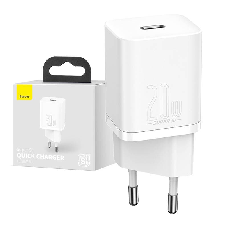 BASEUS CCSUP-B02 20W Síťová nabíječka USB Typ-C bílá